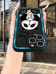 Lujo Ligero, Estilo y BellezaCubierta de Panda CuteFunda de Teléfono de Textura Mate Negra, Compatible con 17PROMAX, 17PRO, 17Air, 17, 16PROMAX, 16PRO, 15PROMAX, 15PRO y Todos los Modelos, Im - Negro - Ver 5