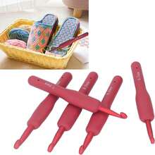 Juego De Agujas De Ganchillo, 5 Ganchillos De Aluminio Con Mango Ergonómico para Hilo De Lana, Talla 6.5-10 Mm