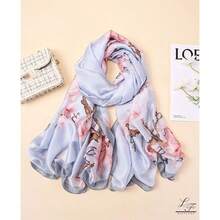 Shawl Scarf Women Lightweight Scarves Floral Pattern Formal Evening Dressesformal Shawl Summer Wraps - E22-pink Blossom(70.8"x35.4") - View 4