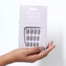 XPRESS/ON Press On Nails Short Round Classic Long Almond And Coffin Shape Press-On Professional Nail Art Kit - 短款圓形+無灰褐色沙灘色 | 灰色中性色 - 查看 5