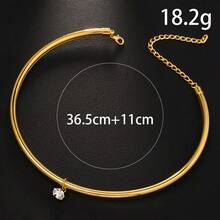 A New Water Drop Collar Personality Gold Circle Adjustable Collar Elegant Versatile Necklace Vacation Party Gift - 銀色 - 查看 7