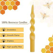Long Taper Candle Beeswax Candlestick, Handcrafted Bees Wax Spiral Candles Scented Tapered Candle Twisted Candlesticks Wedding Home Dinner Wedding Party Decor,1D-Beeswax{Inchcolor_nameinch:InchBEEWAXinch,Inchsize_nameinch:Inch10INCHinch} - 蜂蠟 - 查看 7