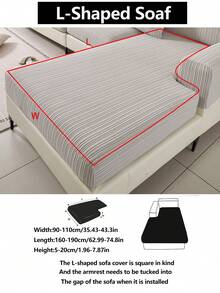 1件装弹力加厚保暖沙发套，防滑全包覆式沙发座套，四季皆宜，面料厚实，可机洗，防尘，宠物友好，适用于卧室、办公室、客厅，L型沙发，1/2/3/4人座沙发。 - 淺灰色 - 查看 13