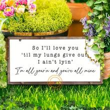 1 Piece Country Farmhouse Wooden Hanging Sign - "So I Will Love You Until My Heart Stops" - Genuine Bedroom Wall Art, Vintage Home Decor, 5.9x 11.8inch , With Twine Loop For Display, Vintage Home Decor Christmas Ornament - Nhiều màu - Xem 6