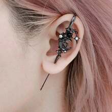 Creative Stars Moon Stud Earrings Geometric Fashion Personality Cold Wind Earrings Holiday Gift Women Earrings - 白色 - 查看 2
