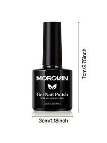 Morovan Magnetic Cat Eye Gel Polish - Black Glass Bead Effect, UV/LED Soak Off Nail Art Gel, Christmas Gift - Black - View 4