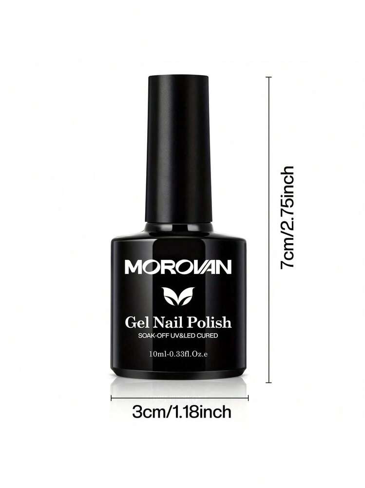 Morovan Magnetic Cat Eye Gel Polish - Black Glass Bead Effect, UV/LED Soak Off Nail Art Gel, Christmas Gift - Black - View 4