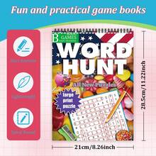 Circle Letters Word Hunt Book - Large Print Edition With Answers | Boost Logic & Memory With 36 Fun Brain Games For Elderly, Adults, Teens, Kids 3+ | Double-Sided Thick Paper, Black Spiral-Bound | Perfect Gift For Christmas, Halloween & Holidays