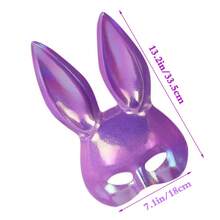 1pc Rabbit Mask, Photo Booth Prop, Bunny Masquerade Mask, Suitable For Parties, Bars, Easter, New Year And Various Occasions - Multicolor - View 8