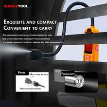 XIAOCETOOL Professional Halogen Gas Leak Detector, Equipped With Digital LCD Display And Audio-Visual Alarm, High-Precision Refrigerant And Air Conditioning Freon Leak Detector, Detection Range 0-1000PPM, Resolution 1PPM, With 11.811 Inch Flexible Extension Hose And Dual Alarm Notification. - Multicolor - View 4