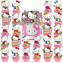 25pcs/Set Hello Kitty Cake Fork Picks, Home Party Cake Decoration DIY, Campus Party Supplies