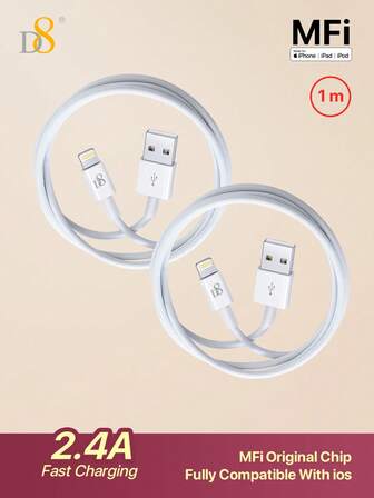 2 pièces Câble Lightning certifié MFi, (1 m) Câble de chargeur USB A vers Lightning TPE, Chargement rapide USB 2.0 2,4 A pour téléphone 14 Pro/14/13 Mini/13 Pro/13/12 Pro MAX/12/11 Pro/11/XR/XS MAX/XS/X/8 Plus/8/7 Plus/7/6S Plus/6S/6/SE 2022/2020/iPad Air 4/Pro 10.5/Mini 5, Câble Lightning à la mode et mince de couleur pastel pour femmes, Câble USB portable et léger anti-enchevêtrement pour les voyages/la maison/le bureau, Chargeur Lightning résistant à l'usure en TPE, Cadeau de fête : Saint-Valentin/Noël/Anniversaire
