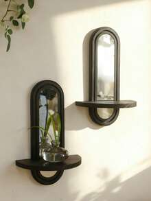 1pc/2pcs Set DIY Arch Wall Mounted Mirror Frame, Modern Decorative Wall Hanging Storage Rack, Minimalist Hanging Vanity Organizer Rack, Elegant Mirror Frame Decor, Suitable For Living Room, Bedroom, Bathroom, Entryway, Dressing Room, Apartment Wall Display - Multicolor - View 11