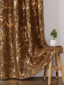 1pc/Set High Precision Gold-Plated Statue Of Liberty Pattern Curtain, Suitable For Living Room/Bedroom/Balcony/Hotel/Office/Bar/Outdoor Queue, Top Grommet Style Curtain, Easy Installation - Coffee Gold - View 6