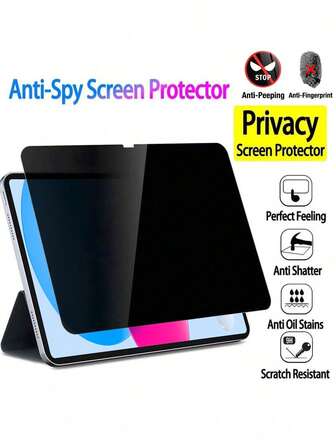 1pc Privacy Screen Protector, Suitable For IPad (A16) 11th/10th Generation (2025/2022), Anti-Spy Tempered Glass Film