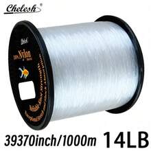 Chelesh Línea de pesca de nailon de 1000m/39370 pulgadas, de alta resistencia de un solo hilo, transparente, rosa rojo, burdeos, gris negro, verde oliva, con opciones de resistencia a la tracción de 6LB-38LB, duradera y resistente a la abrasión, lanzamiento suave, ligera y flexible, resistente a la corrosión, baja absorción de agua, textura suave, fácil de controlar y atar, adecuada para pesca de mar, pesca de estanque, pesca de carpas, pesca con señuelos, manualidades de joyería, regalo de pesca - Multicolor - Ver 48