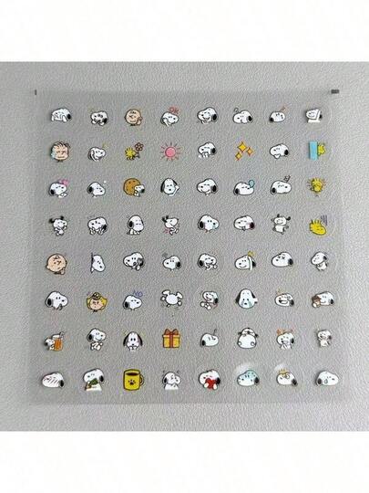 SNOOPY 10张/套 可爱卡通史努比透明贴纸，适合学生装饰，美观实用，可粘贴在笔记本、笔筒上，防水，款式随机，可用作圣诞节礼物、圣诞小礼物、圣诞装饰品。