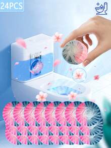 FoBianJie 1入組40g自動馬桶清潔系統,包括馬桶清潔劑、除臭劑、尿漬去除片、水槽污垢去除劑和一般清潔用品