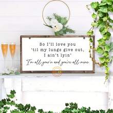 1 Piece Country Farmhouse Wooden Hanging Sign - "So I Will Love You Until My Heart Stops" - Genuine Bedroom Wall Art, Vintage Home Decor, 5.9x 11.8inch , With Twine Loop For Display, Vintage Home Decor Christmas Ornament - Nhiều màu - Xem 7
