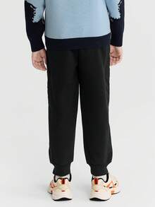 Balabala 儿童男童抓绒运动裤，2025秋冬款，保暖休闲 - 黑色 - 查看 3