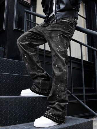 Slim fit stretchjeans, slitna tvättade bomullsjeans, mångsidiga och moderiktiga; tvättade denimjeans med sneda fickor, lätta business casual, mångsidiga; raka jeans med knapp och dragkedja, lämpliga för alla årstider