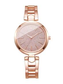 1pc Women's Fashion Casual Glitter Scale Dial Classic Quartz Wrist Watch, No Watch Box Included