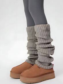 40cm Thick & Long Japanese Style Women's Knitted Leg Warmers, Thigh High Over The Knee Leg Warmers, Yoga Leg Warmers, Autumn/Winter