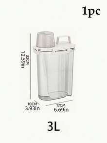 1个1.75升/2.5升/3升储物容器，家用防虫防潮密封储物罐，带盖，便携式防漏食品储物盒，适用于存放谷物、坚果、面粉和大米，厨房收纳整理用品，厨房配件 - 白色 - 查看 12