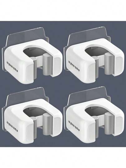 حامل المكنسة والممسحة المثبت على الحائط، بتصميم حديث من البلاستيك، بدون الحاجة إلى ثقب. حامل المكنسة المثبت على الحائط، رف ممسحة ومكنسة لاصق ذاتي، رف تخزين أدوات منزلية بلاستيكي، مناسب للمطبخ والحمام، خطاطيف عملية، خطاطيف للممسحة والمكنسة، خطاطيف تخزين الممسحة والمكنسة، خطاطيف للمكنسة والممسحة، رف للممسحة والمكنسة