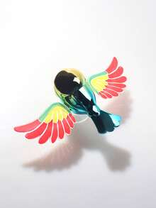 1 pieza Pájaro de alas batientes creativo, Pájaro volador 3D estéreo de cuerda, Decoración para espejo retrovisor de coche, Adecuado para decoración de coche, motocicleta, bicicleta, regalo, regalo de Navidad/Día de San Valentín/Día del Padre - Multicolor - Ver 5