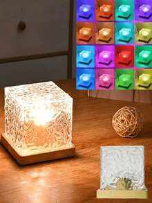 1pc 16-Color LED Night Light, Christmas Decor, Room Decor, With Remote Control - Decorative Art Wave Projection Lamp, USB Powered Electronic Light, Home, Dorm, Bedroom Decor With Purple Light, Excellent Effect