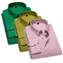 3pcs Breathable High-Quality Shirts For Men And Women, Forest-Themed Breathable Shirts, Business Formal Shirts, Casual Daily Shirts, Simple Vibrant Solid Color Shirts, Long Sleeve Button-Up Shirts, Romantic Island Beach Wedding & Proposal Shirts, Summer Autumn Forest Color Shirts, Men Shirt Long Sleeve, Shirt For Men, Long Sleeve Shirt Men, Men Clothe - 蒼黃 - 查看 1