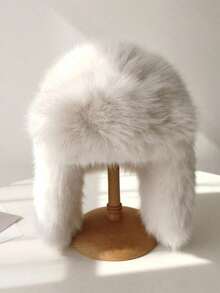 Unisex Fluffy Faux Fur Trapper Hat, Ear Flap, Windproof Warm Winter Hat, Ideal For Hiking, Skiing And Daily Wear, Christmas Party Gift