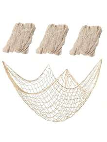 Nature Fish Net Wall Decoration Ocean Themed Wall Hangings Fishing Net Wall Hanging Beach Tablecloth Fabric Panels For Fishnet Party Farmhouse Office Table Centerpiece Home Table Room Fish Netting Photography Decorative Room Decor Bedroom Decor Wall Decor Gifts Birthday Graduation - Multicolor - View 2
