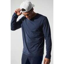 Conquer Reform Crewneck Long Sleeve - Lunar Grey |  | Men Outdoor Hoodies & Sweatshirts - Navy - View 4