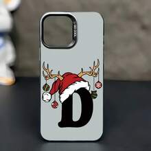 Funda de Teléfono IMD Electroplated con Colgante de Cuerno de Navidad de Dibujos Animados Letra D Creativa, Nuevo Modelo de  Caliente - Adecuada para 16/15/14/13/12/11/X/XS/XR//8/Pro/Pro/Plus, Funda de Teléfono a Prueba de Golpes con Protección Completa/Funda de Teléfono Impresa/Funda de Teléfono/Nueva Funda Protectora para Teléfono, Regalo para Ti y tus Amigos/Regalo Festivo - Colores mixtos - Ver 2