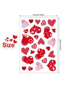 100Pcs-Hearts-Shape Valentine's Day Window Clings For Valentine's Decoration Wedding Party Birthday Party Supplies,Valentines Day Decorations, Restaurant Decoration, Hotel Decoration, Bedroom Decoration, Living Room Decoration;
