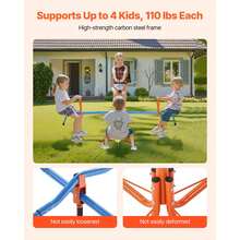 Kids Seesaw, 110 Lbs Load Capacity Per Seat, Sit And Spin Teeter Totter With 4-Prong Support Legs, Kids Outdoor Playground Equipment, Swiveling 360 Degrees Rotating For Children Aged 3+, 4 Seats - 110 lbs - 查看 4