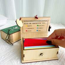 Unique Emotional Prayer Card Holder For Encouragement, Comfort & Reflection With Color-Coded Sentiment System - Artisanal Wooden Keepsake Note Box Designed - Green - (son) - View 2