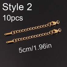 10个不锈钢龙虾扣连接器，用于DIY珠宝制作，5厘米几何心形尾链 - 龍蝦扣尾鏈 - 查看 13