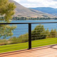 6.5ft Stainless Steel Handrail (1/4 Pack) & Complete Cable Railing Kit With 35in Posts, Plus 2 Pack POM Handrail Connectors (Flat HT-04/Corner HT-05) - Matte Black, Rectangular/Adjustable/Cuttable, For Indoor/Outdoor Stairs, Deck, Balcony - 6.5ft 4-pack - View 9