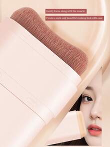 1支装自然妆效保湿防水持久不晕染亮泽旋转粉底棒，带刷头，打造无瑕妆容 - 彩色 - 查看 4