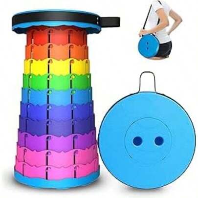 Upgraded Portable Collapsible Retractable Folding Stool Lightweight Telescoping Foldable Camping Stool For Adults For Outdoor Fishing Hiking Gardening Travel BBQ Hunting Indoor Activities