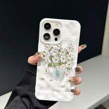 Funda para teléfono con diseño floral pintado al óleo y patrón de meteorito. Compatible con los modelos 11 al 16 Plus, Pro y Pro. Presume de un estilo elegante y lujoso, convirtiéndolo en una opción atractiva. - Colores mixtos 1 - Ver 4