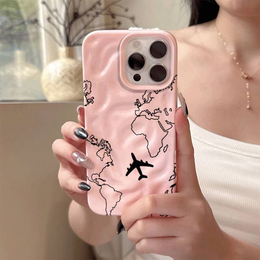 Patrón de ruta de avión del teléfono, teléfono con patrón de meteorito 11 12 13 14 15 16 Plus Pro Pro teléfono móvil, de moda y de calidad, regalo de primera elección - Colores mixtos 4 - Ver 1