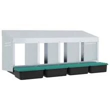 vidaXL Hühner-Nistkasten 4 Fächer Wandmontage Verzinkter Stahl - Argento - Visualizzare 5