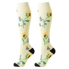 6 pares de calcetines de compresión deportivos de enfermera para mujeres y hombres, calcetines de compresión hasta la rodilla con estampado floral para enfermeras, deportistas, dentistas, médicos, para correr, ciclismo, senderismo. Calcetines de enfermera para el Día de la Enfermera - Multicolor - Ver 11