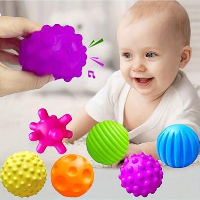 6 colores y 6 estilos, pelotas texturizadas para bebés - productos de baño esenciales para bebés de 6 meses en adelante. Adecuado para Montessori y educación temprana, apto para el baño y el juego.