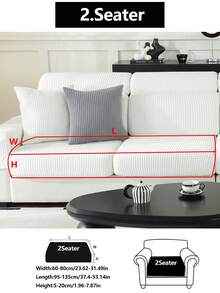 1件装弹力加厚保暖沙发套，防滑全包覆式沙发座套，四季皆宜，加厚面料，可机洗，防尘，宠物友好，装饰性沙发保护套，适用于卧室、办公室、客厅组合式沙发和L型沙发，1/2/3/4人座。 - 白色 - 查看 16