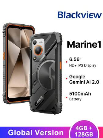 Blackview Oscal MARINE 1 智能手机全球版 4GB+128GB Unisoc Tiger T615 处理器 6.56 英寸 90Hz 显示屏 5100mAh 电池 Gemini AI 2.0 坚固耐用手机